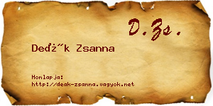 Deák Zsanna névjegykártya