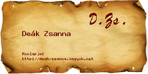 Deák Zsanna névjegykártya